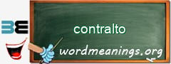 WordMeaning blackboard for contralto